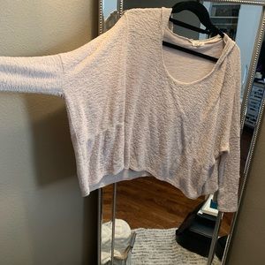 Hooded scoop neck sweater